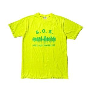 80s Vintage SOS Save Our Shoreline T-shirt Single Stitch Environment Slogan.